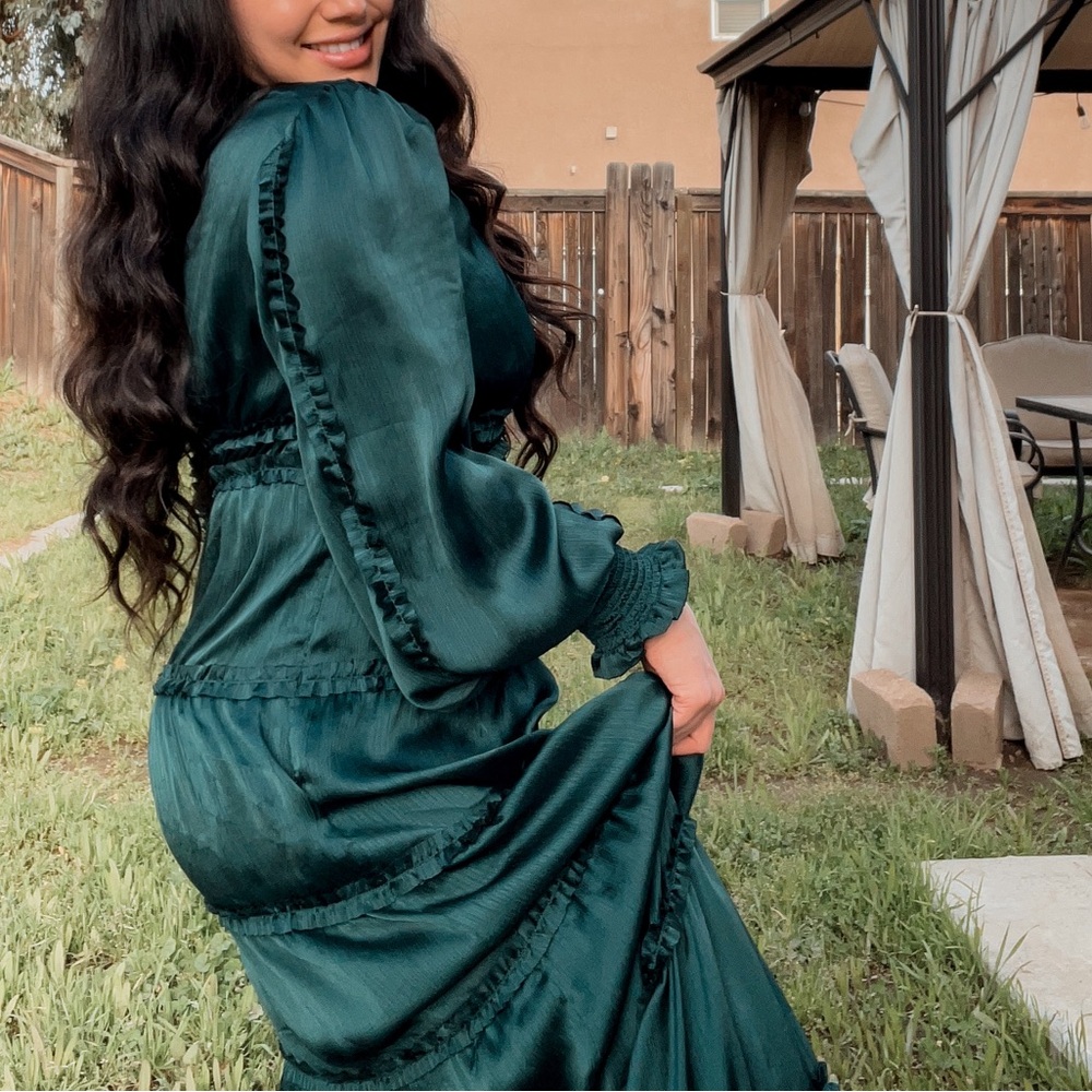 Emerald maxi dress